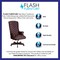 Flash Furniture Executive Chair Fixed Arms, 20" to 23" Height, Leather, Burgundy CI-360-BY-GG - alternate 9
